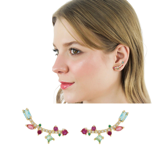 Brinco Earcuff Delicado Festa Casamento Mulher Leve Semijoia